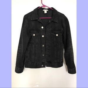 faded black denim jacket